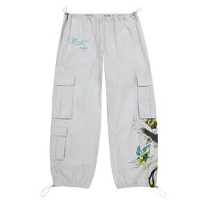 Ed Hardy Butterflies Poplin Cargo Pants Light Grey